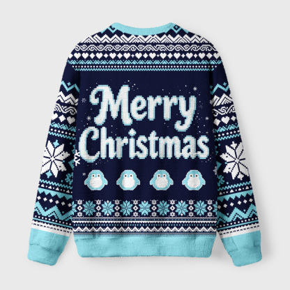 Tokyo-Tiger Weeping Gingerbread Man Fuzzy Christmas Ugly Sweatshirt