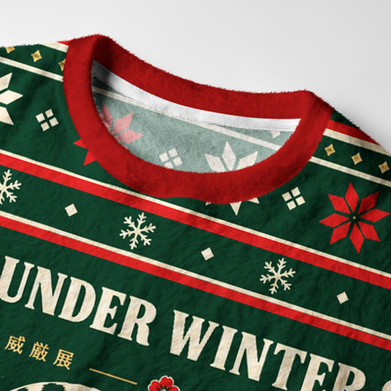 Tokyo-Tiger Winter Wild Tiger Fuzzy Christmas Ugly Sweatshirt