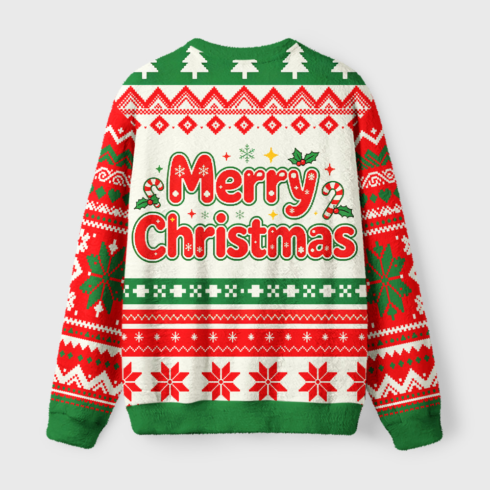 Tokyo-Tiger Fitness Ghost Fuzzy Christmas Ugly Sweatshirt