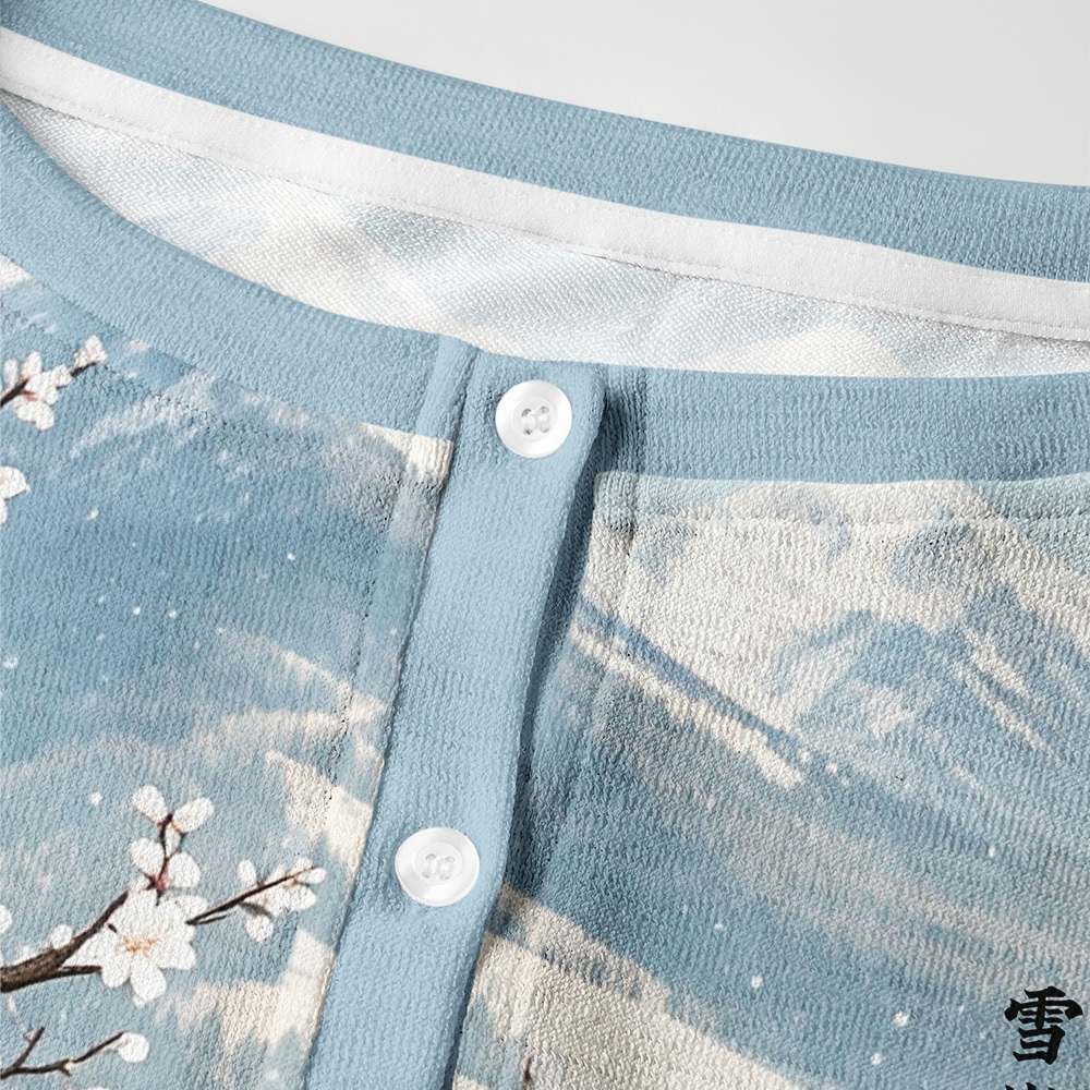 Tokyo-Tiger Flower Cat Snowy Peaks Women's Lightweight Cardigan