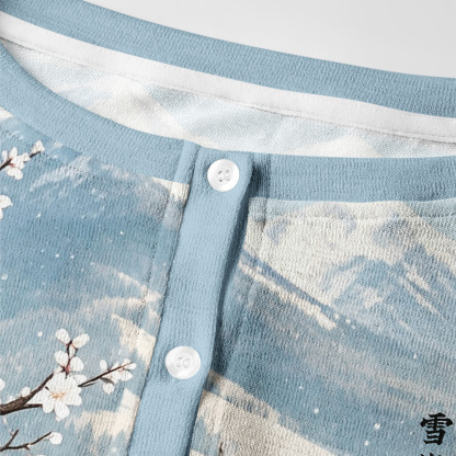Tokyo-Tiger Flower Cat Snowy Peaks Women's Lightweight Cardigan