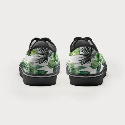 Tokyo-Tiger Tropical Leaf Dance Canvas Shoes