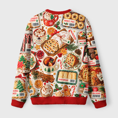 Tokyo-Tiger Funny Christmas Baking Art Fuzzy Christmas Ugly Sweatshirt