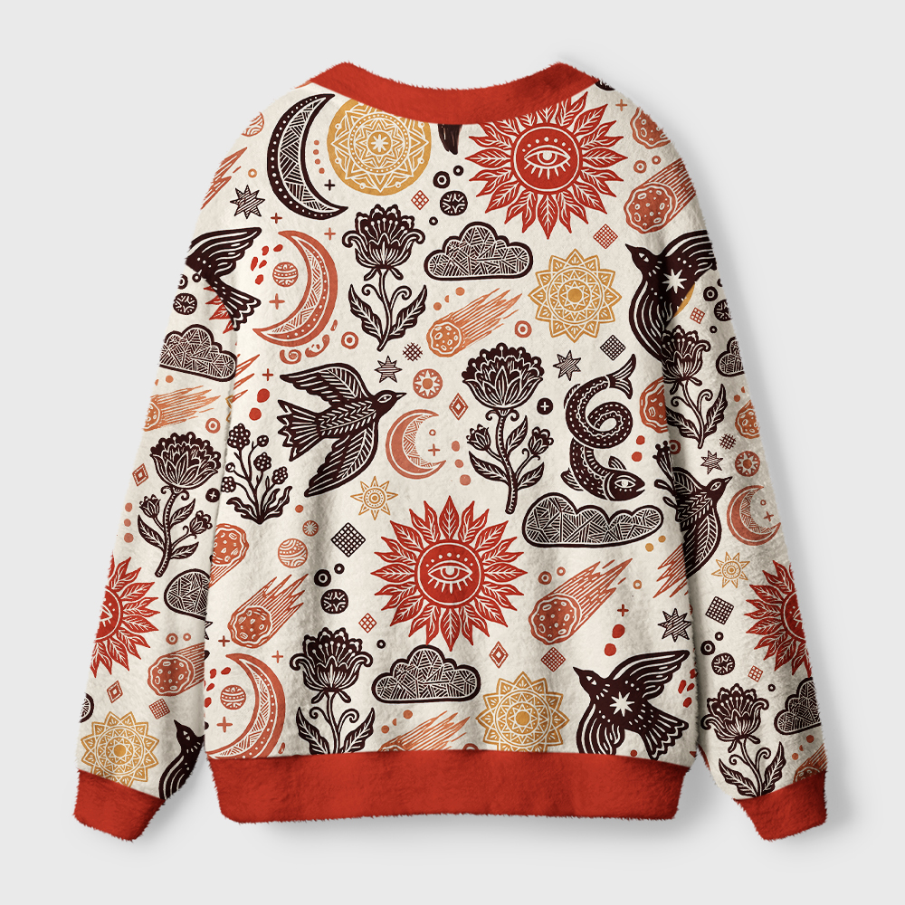 Tokyo-Tiger Folk Cosmos Ugly Cardigan Sweater