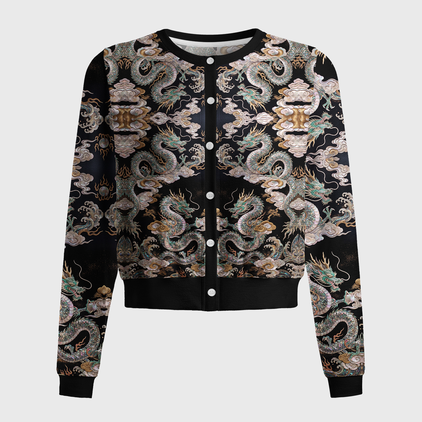 Tokyo-Tiger Mystic Dragon Of The Night Sky Women's Lightweight Cardigan