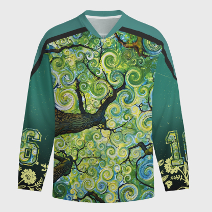 Tokyo-Tiger Swirling Canopy Long-Sleeve Hockey Jersey