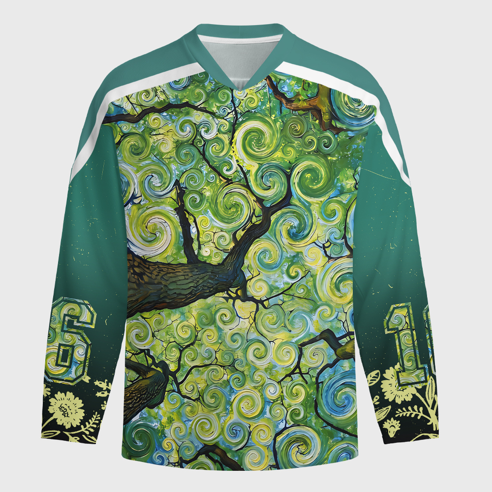 Tokyo-Tiger Swirling Canopy Long-Sleeve Hockey Jersey