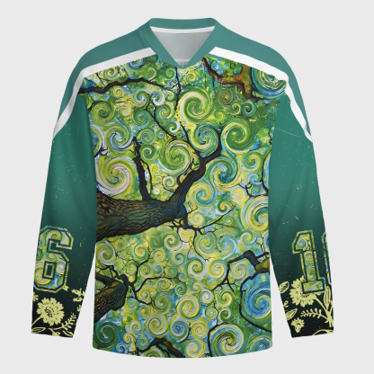 Tokyo-Tiger Swirling Canopy Long-Sleeve Hockey Jersey