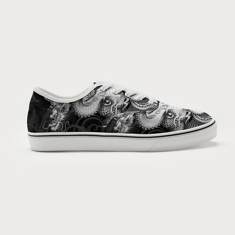 Tokyo-Tiger Majestic Dragon Entwined Canvas Shoes