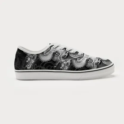 Tokyo-Tiger Majestic Dragon Entwined Canvas Shoes