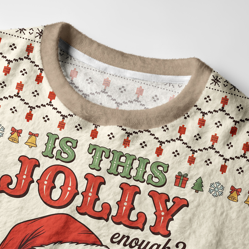 Tokyo-Tiger Is This Jolly Enough Grumpy Raccoon Fuzzy Christmas Ugly Sweatshirt