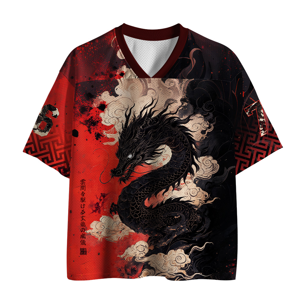 Tokyo-Tiger Obsidian Dragon Crimson Sky Mesh Jersey