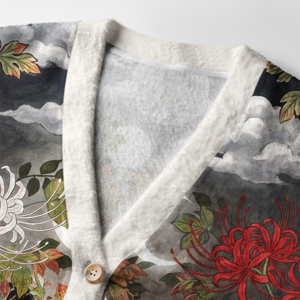 Tokyo-Tiger Fox And Rabbit Reckoning Ugly Cardigan Sweater
