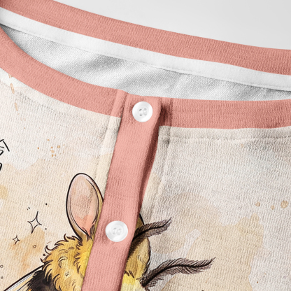 Tokyo-Tiger Funny Bunny Bee, I Don’t Push Myself Today Women's Lightweight Cardigan