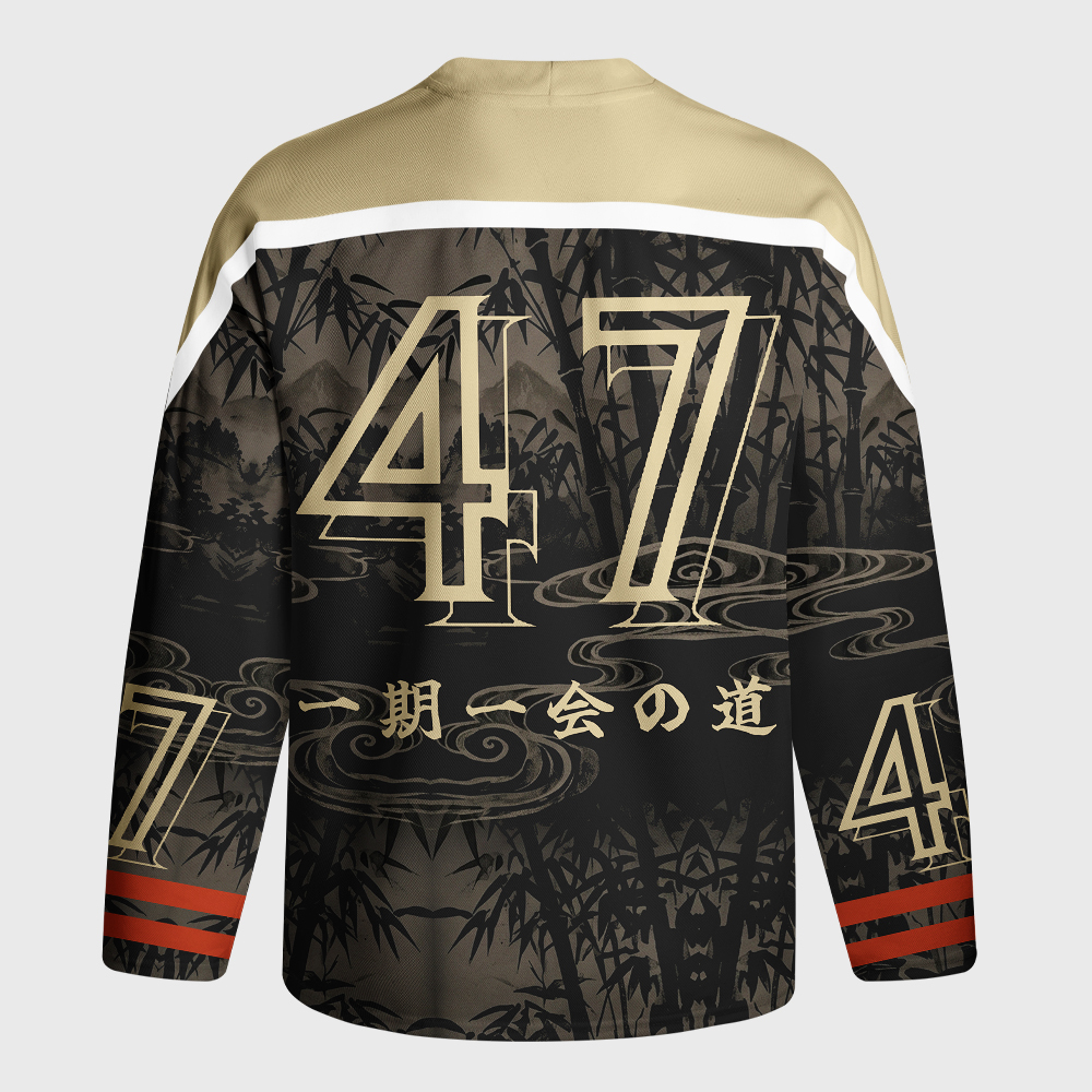 Tokyo-Tiger Calm Blade Capybara Samurai Long-Sleeve Hockey Jersey