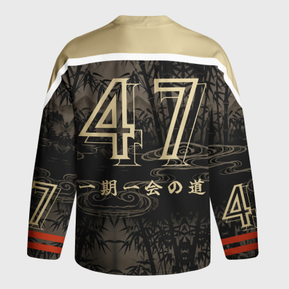 Tokyo-Tiger Calm Blade Capybara Samurai Long-Sleeve Hockey Jersey