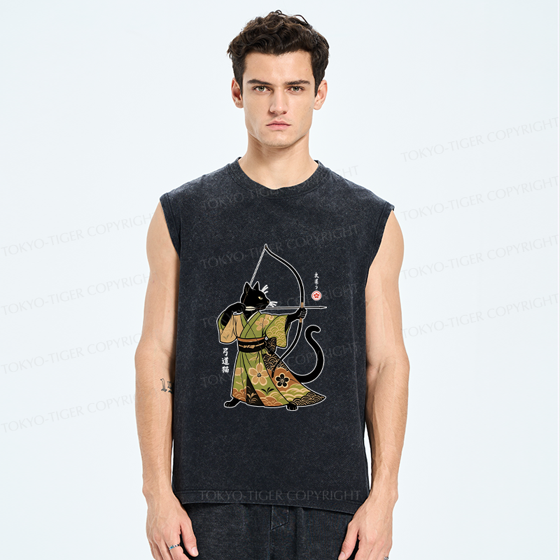 Tokyo-Tiger Japan Cat Archery Washed Tank