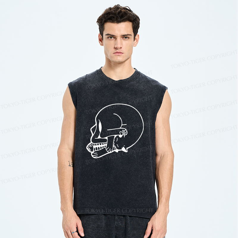 Tokyo-Tiger Funny Cat Eating Fish Washed Tank