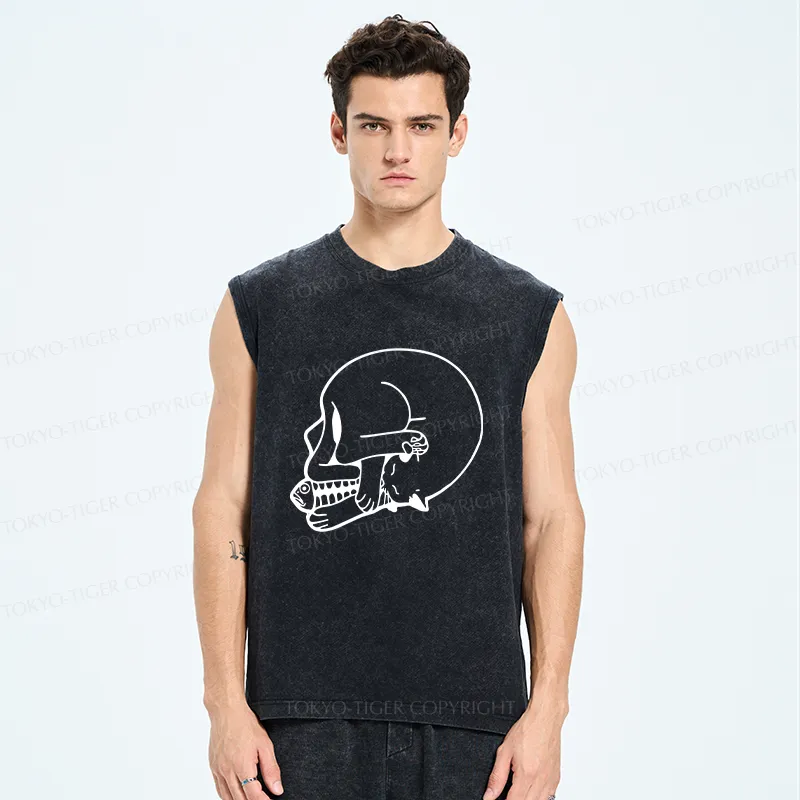 Tokyo-Tiger Funny Cat Eating Fish Washed Tank