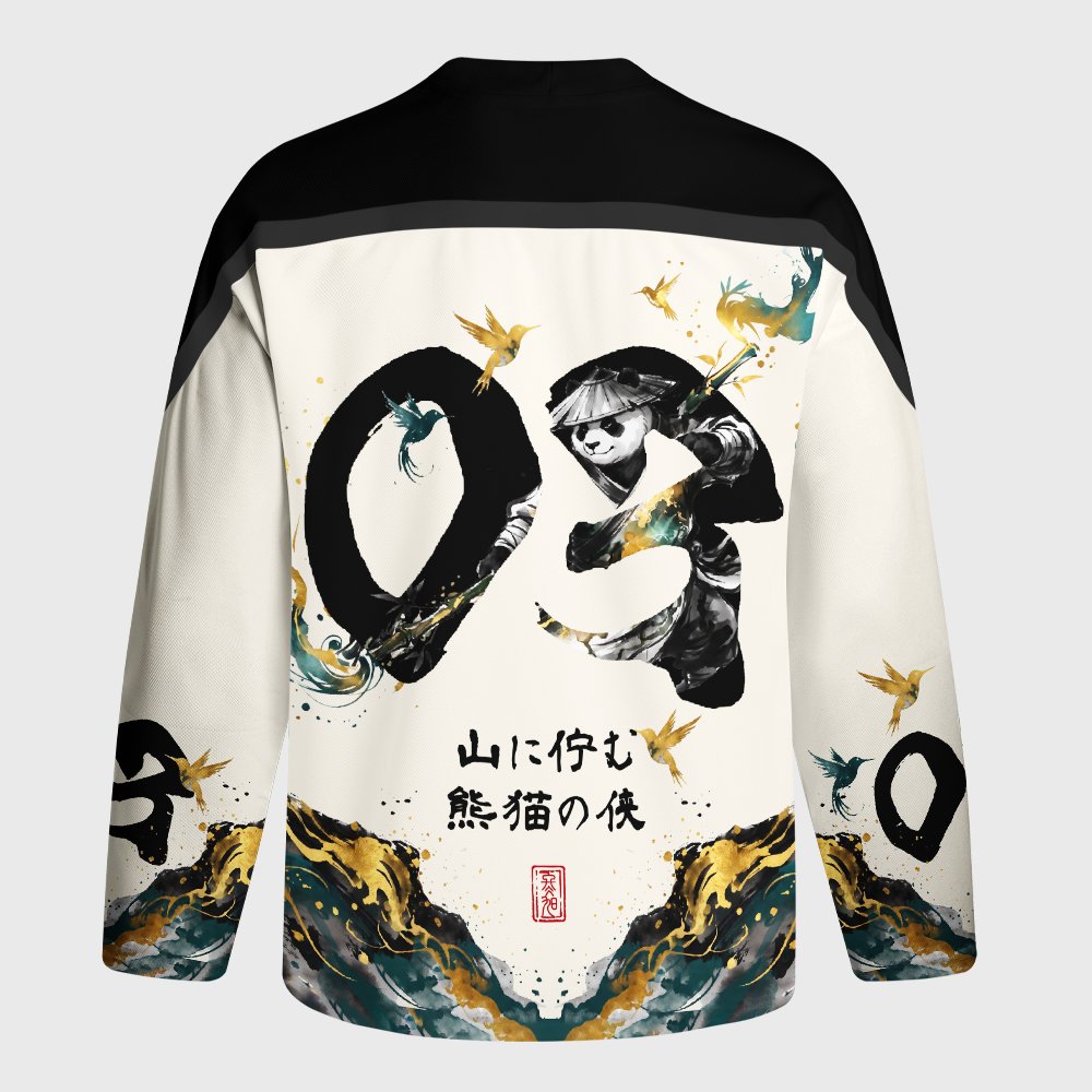 Tokyo-Tiger Mountain Panda Warrior Long-Sleeve Hockey Jersey