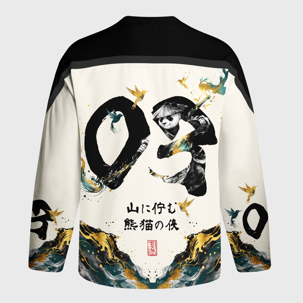 Tokyo-Tiger Mountain Panda Warrior Long-Sleeve Hockey Jersey