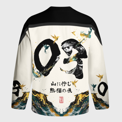 Tokyo-Tiger Mountain Panda Warrior Long-Sleeve Hockey Jersey