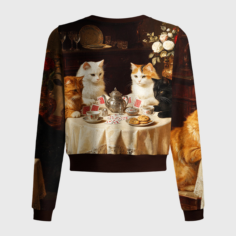 Tokyo-Tiger Cat Poker Tea Party Women's Lightweight Cardigan