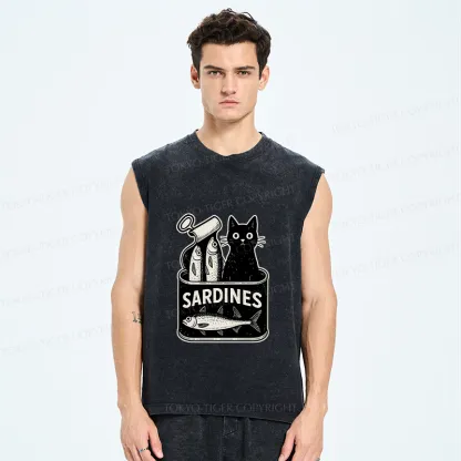 Tokyo-Tiger Cat And Canned Fish Washed Tank