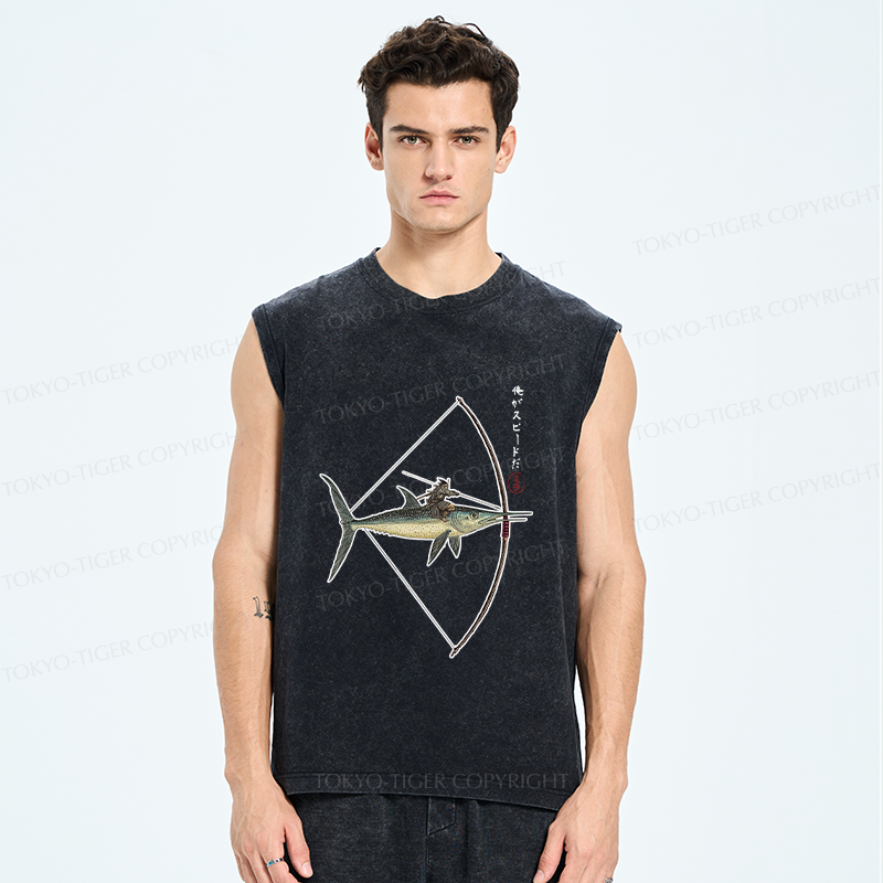 Tokyo-Tiger I Am Speed Washed Tank