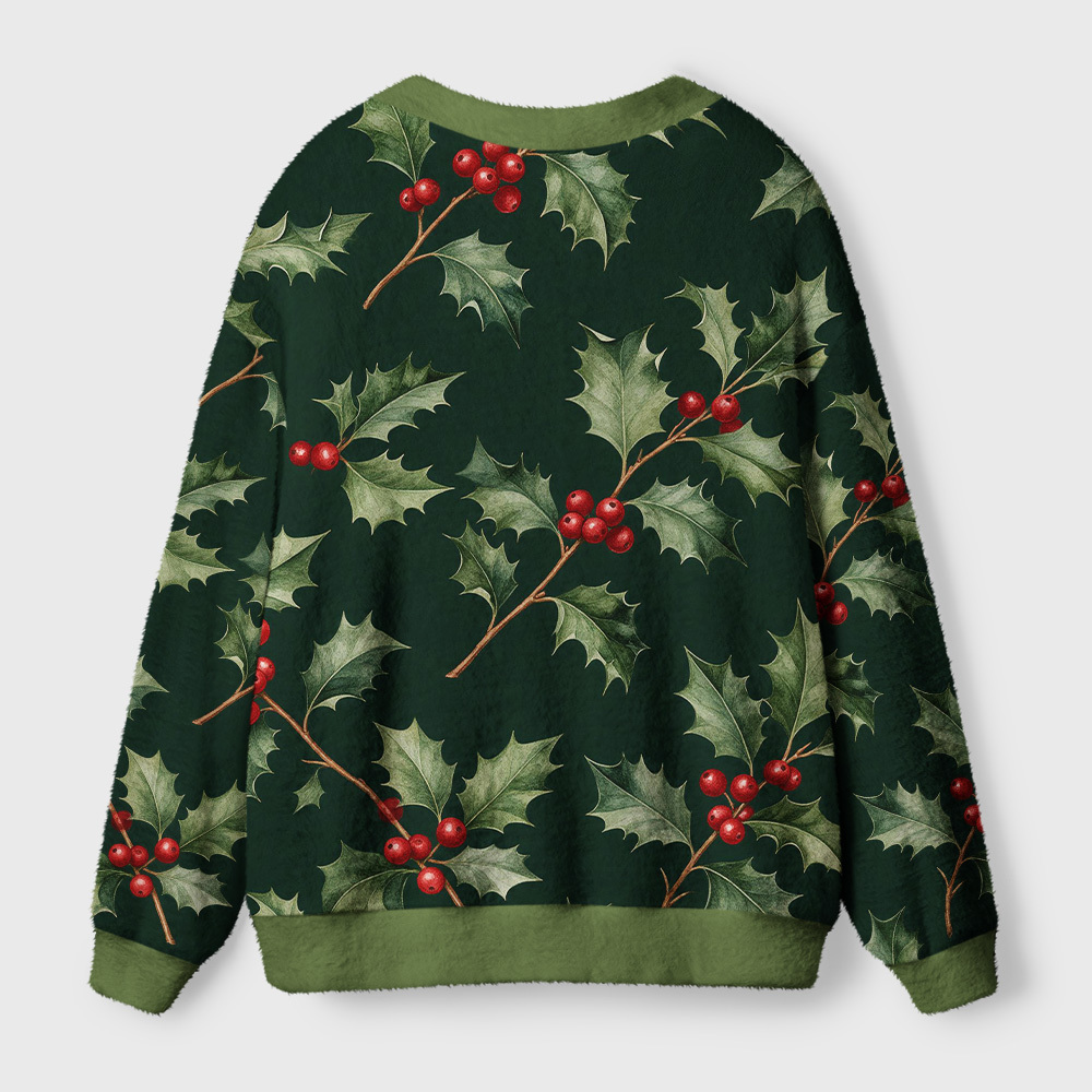 Tokyo-Tiger Crimson Berry Holly Ugly Cardigan Sweater