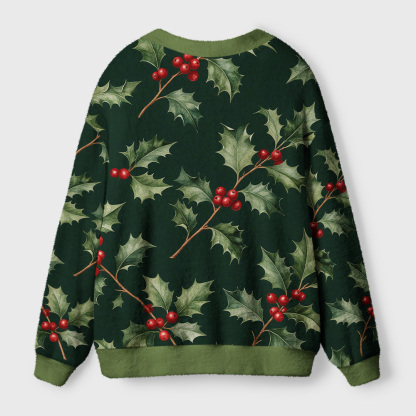Tokyo-Tiger Crimson Berry Holly Ugly Cardigan Sweater