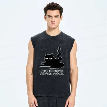 Tokyo-Tiger Funny I Need Ibuprofen Washed Tank