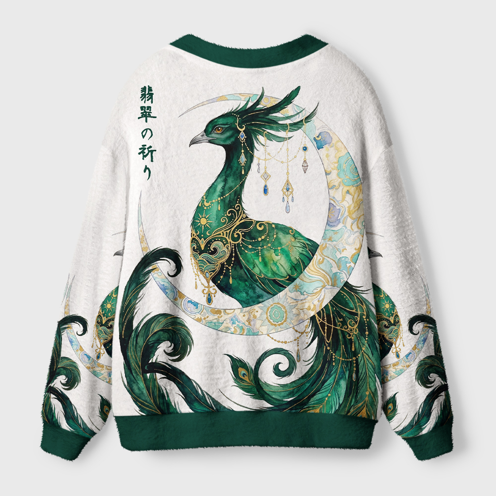 Tokyo-Tiger Light Of The Moonlit Phoenix Ugly Cardigan Sweater