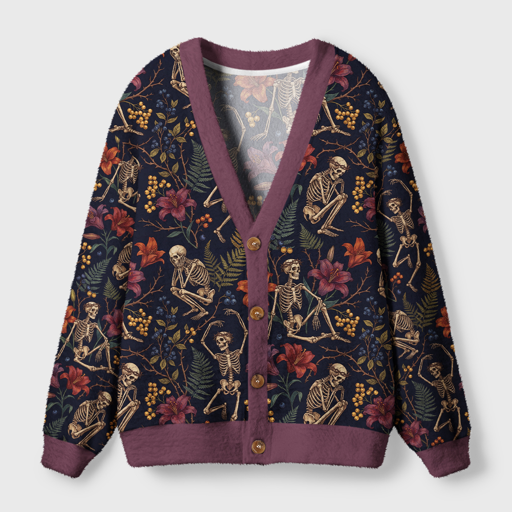 Tokyo-Tiger Life Blooms Among The Bones Ugly Cardigan Sweater
