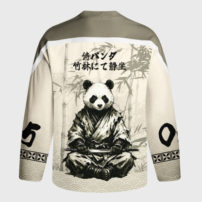 Tokyo-Tiger Samurai Panda Warrior Long-Sleeve Hockey Jersey