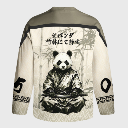 Tokyo-Tiger Samurai Panda Warrior Long-Sleeve Hockey Jersey