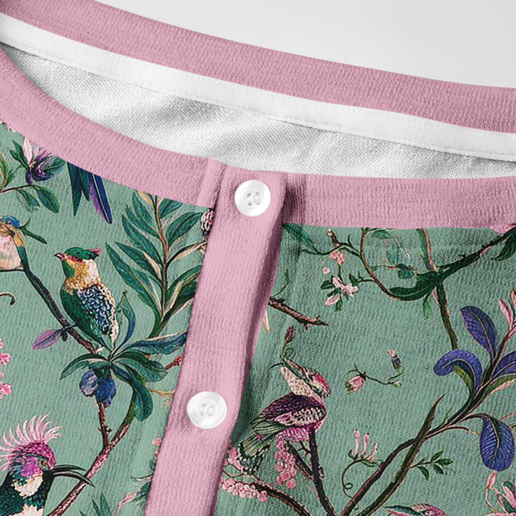 Tokyo-Tiger Antique Garden Birds Floral Women's Lightweight Cardigan