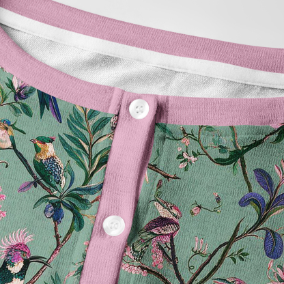 Tokyo-Tiger Antique Garden Birds Floral Women's Lightweight Cardigan
