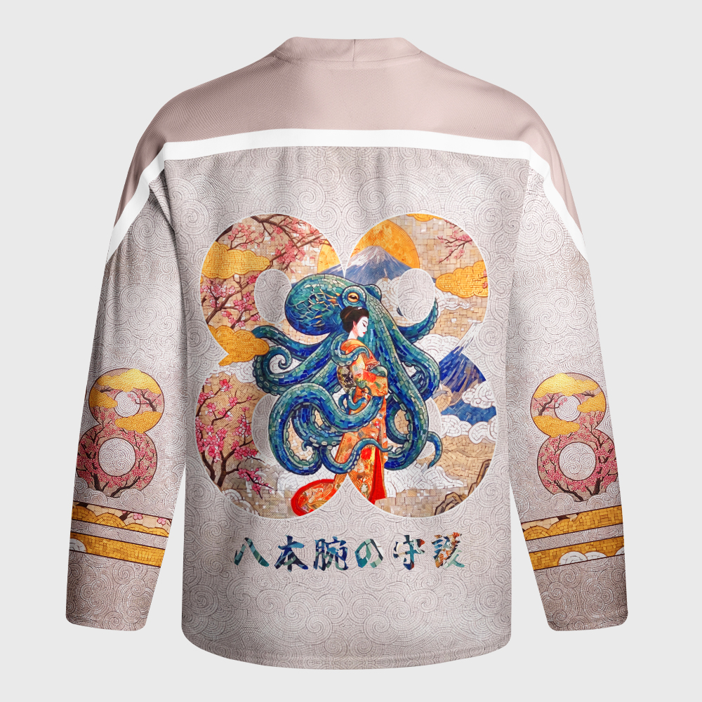 Tokyo-Tiger Octopus And The Kimono Long-Sleeve Hockey Jersey