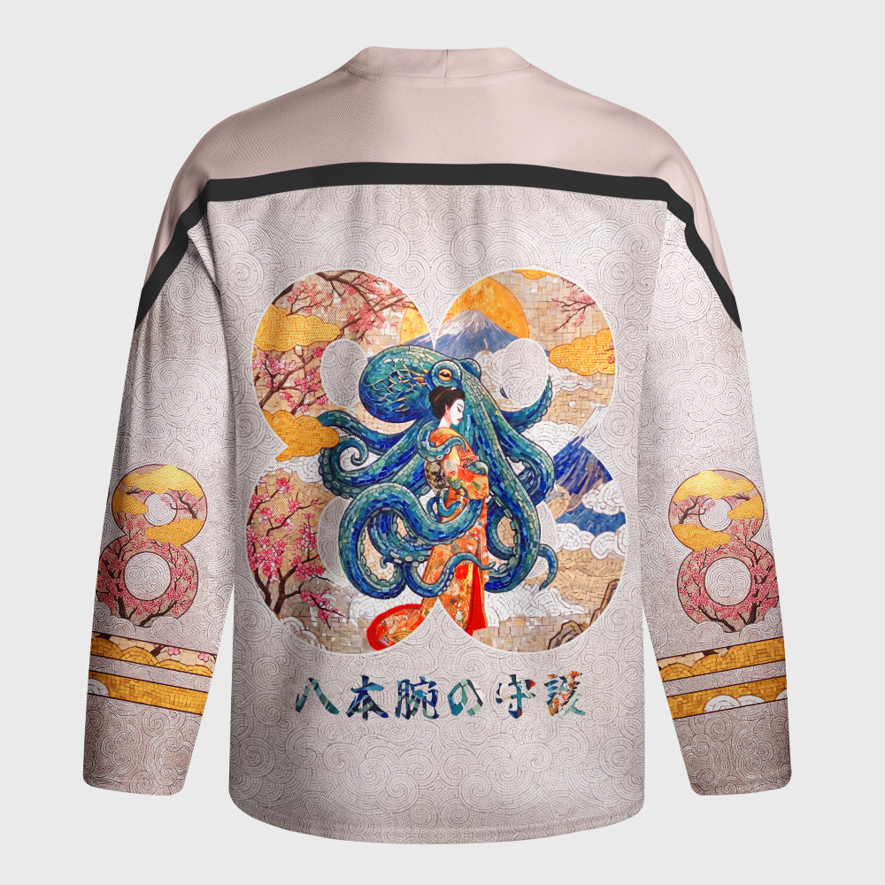 Tokyo-Tiger Octopus And The Kimono Long-Sleeve Hockey Jersey
