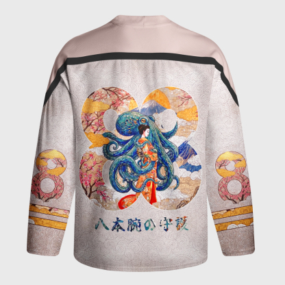 Tokyo-Tiger Octopus And The Kimono Long-Sleeve Hockey Jersey