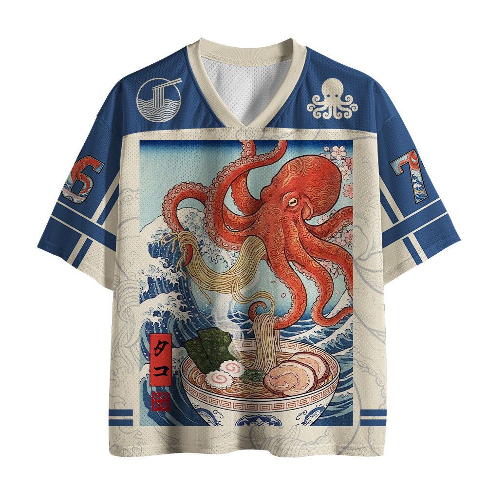Tokyo-Tiger Octopus Ramen Kanagawa Waves Mesh Jersey