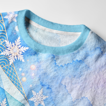 Tokyo-Tiger Shiny Ice Snowflake Art Fuzzy Christmas Ugly Sweatshirt