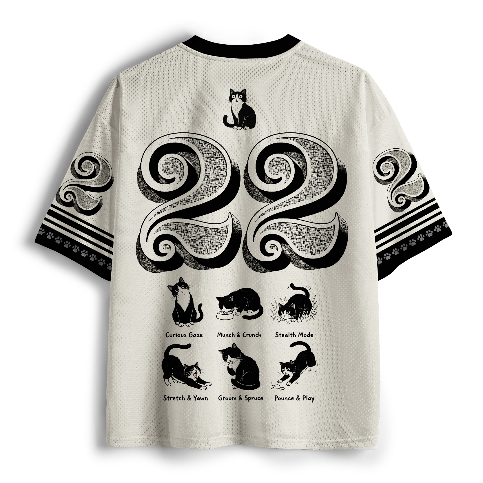 Tokyo-Tiger Cute Lazy Cat Funny Meme Mesh Jersey