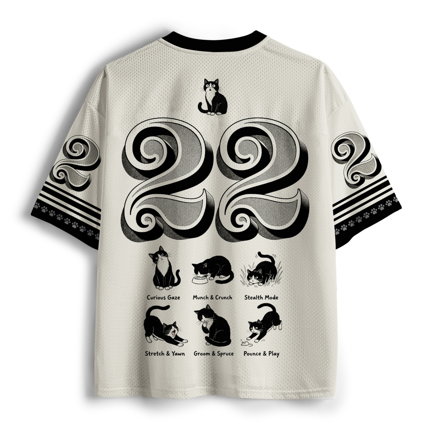 Tokyo-Tiger Cute Lazy Cat Funny Meme Mesh Jersey