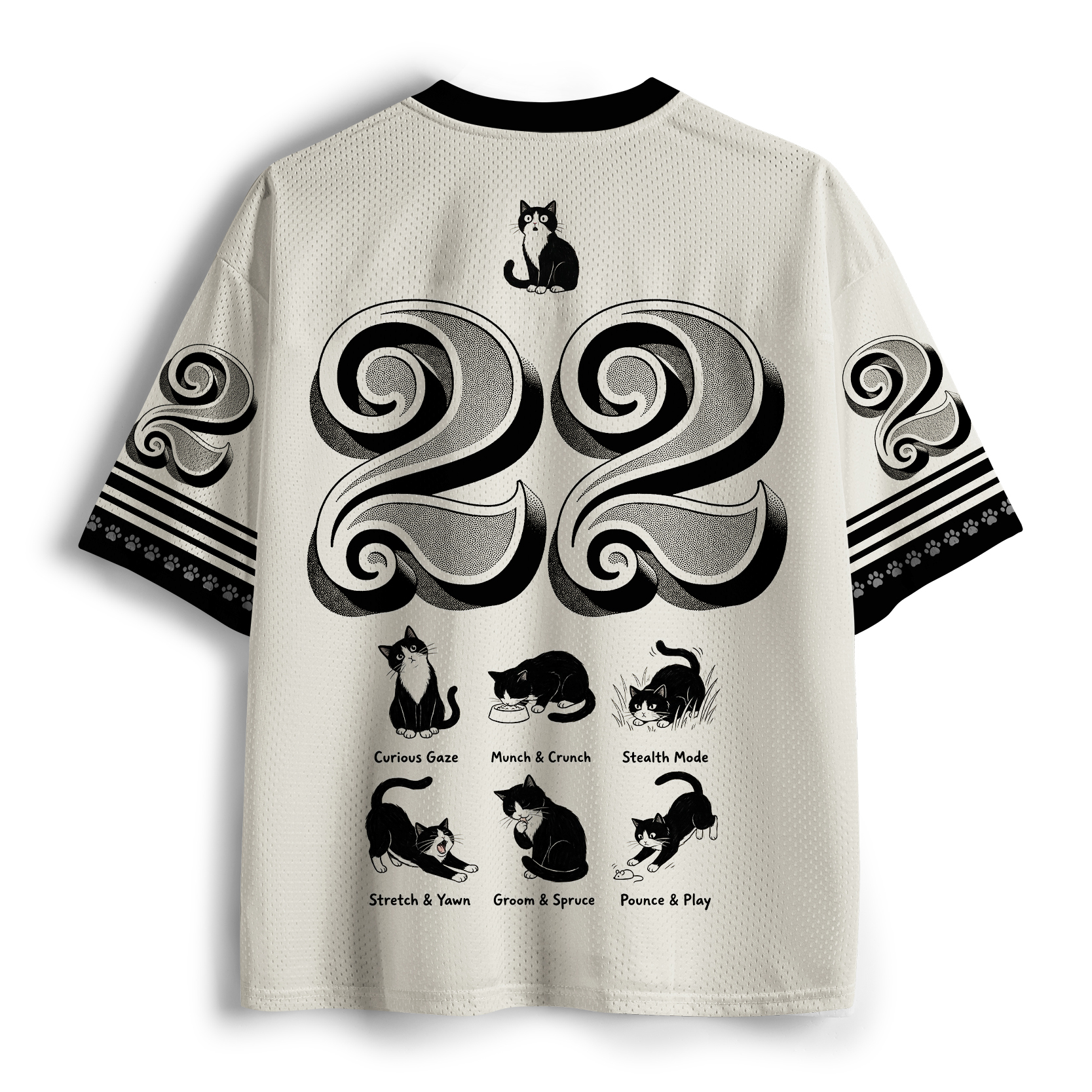 Tokyo-Tiger Cute Lazy Cat Funny Meme Mesh Jersey