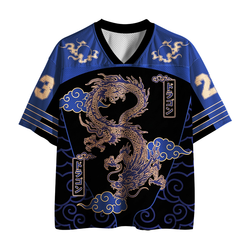 Tokyo-Tiger Oriental Cloud Dragon Mesh Jersey