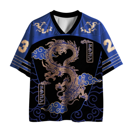 Tokyo-Tiger Oriental Cloud Dragon Mesh Jersey