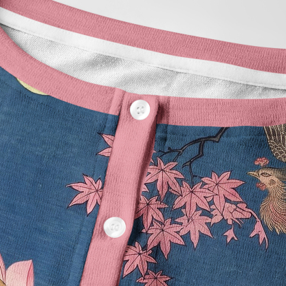 Tokyo-Tiger Oriental Ukiyo Art Animal & Lotus Women's Lightweight Cardigan
