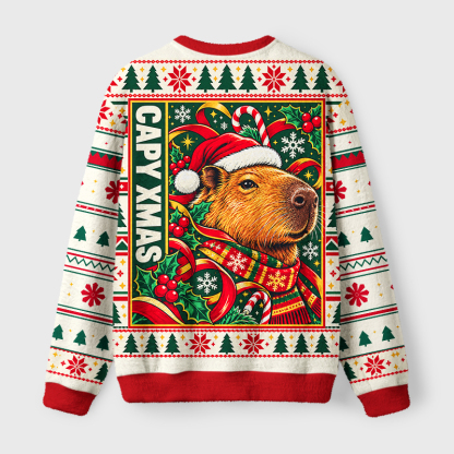 Tokyo-Tiger Capybara In Christmas Costume Christmas Ugly Sweatshirt